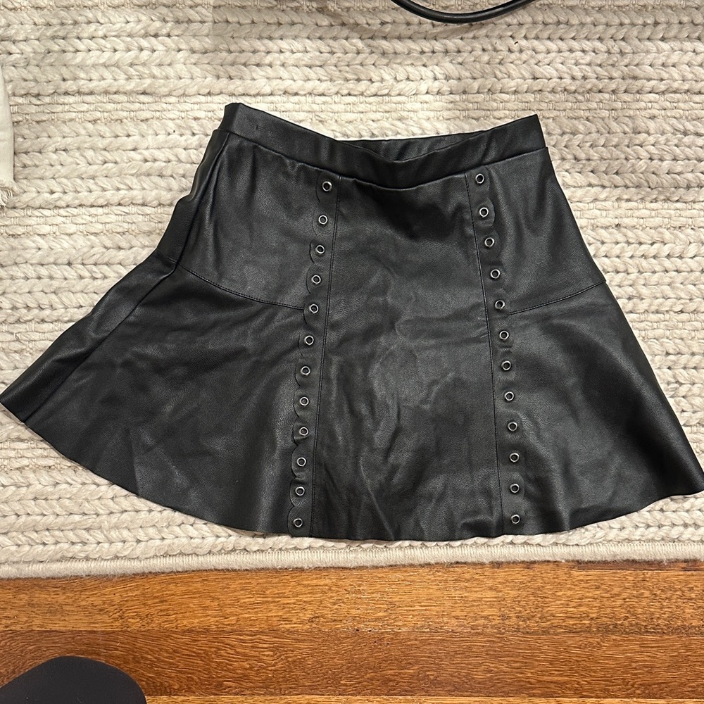 Mayoral Black A-Line Skirt with Eyelet Accents